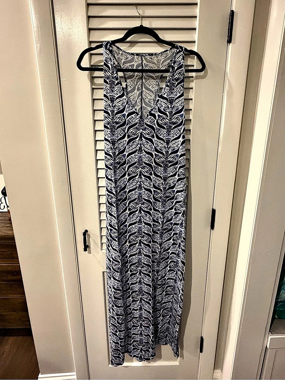 Lilly Pulitzer Printed Maxi Dress in Blue & White Size Small Like New